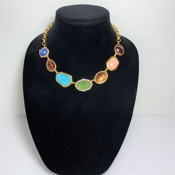 Kate Spade Perfectly Imperfect Necklace Stone Station Drop Gold Multi-Color NEW - Picture 8 of 10